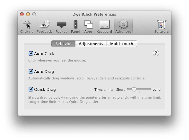 Dwell Click auto clicker for Mac